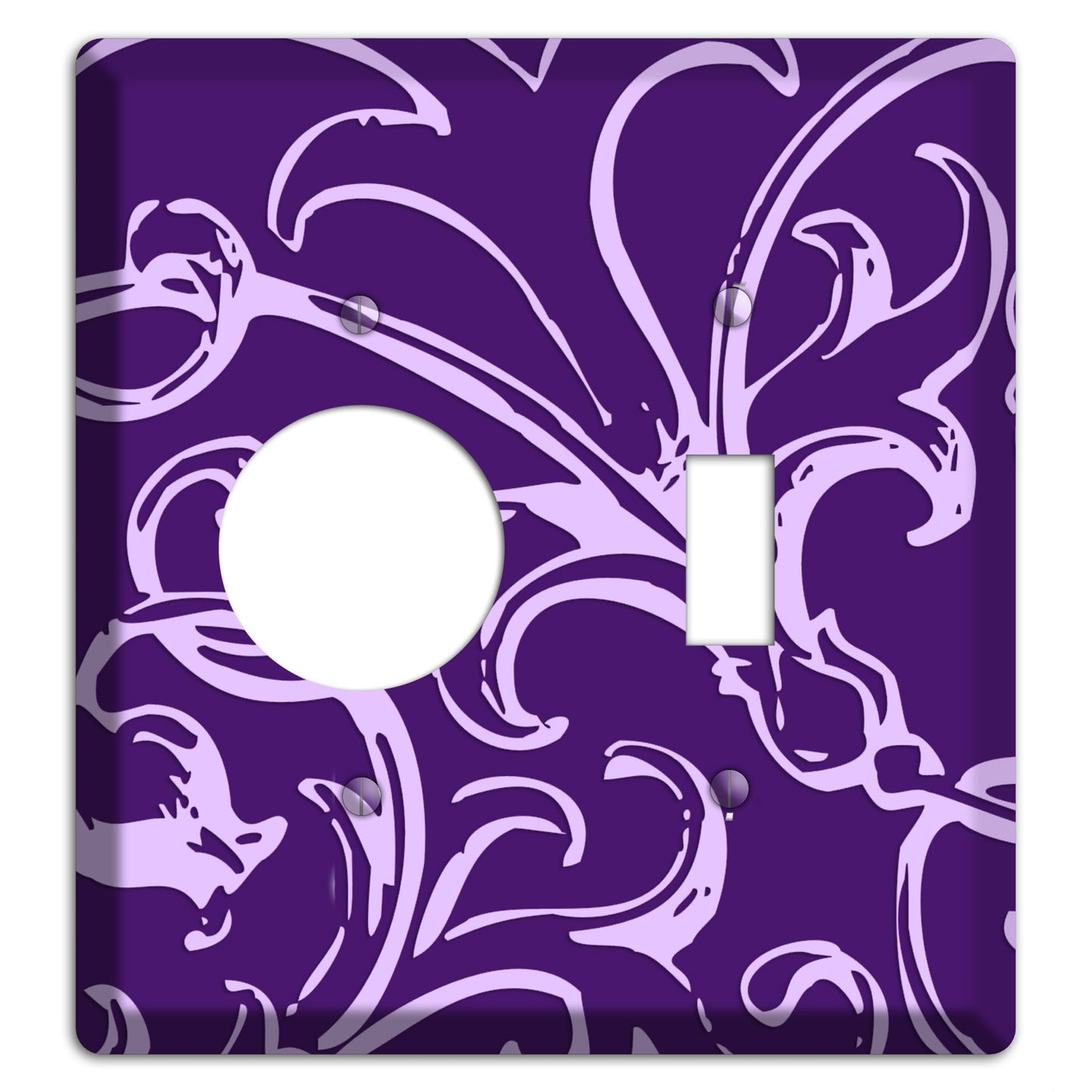Victorian Purple Receptacle / Toggle Wallplate