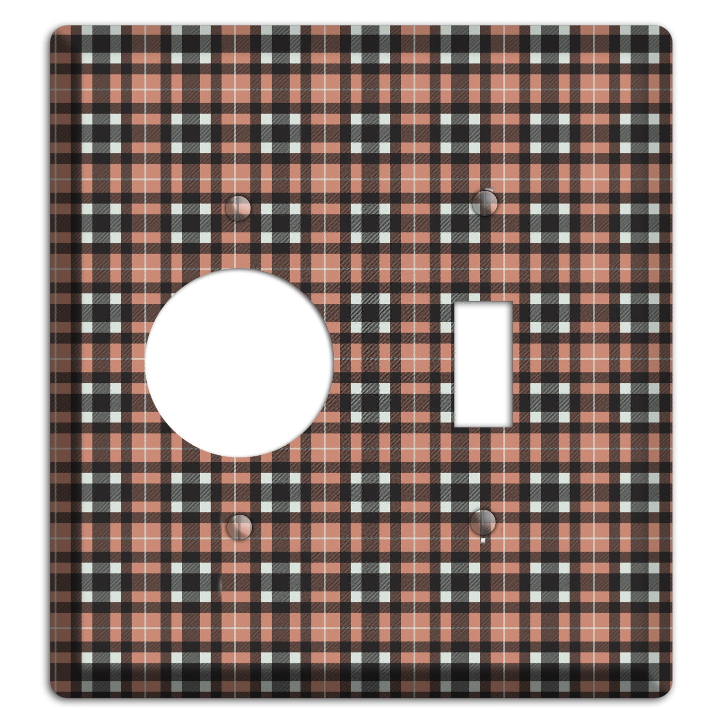 Light Brown Plaid Receptacle / Toggle Wallplate