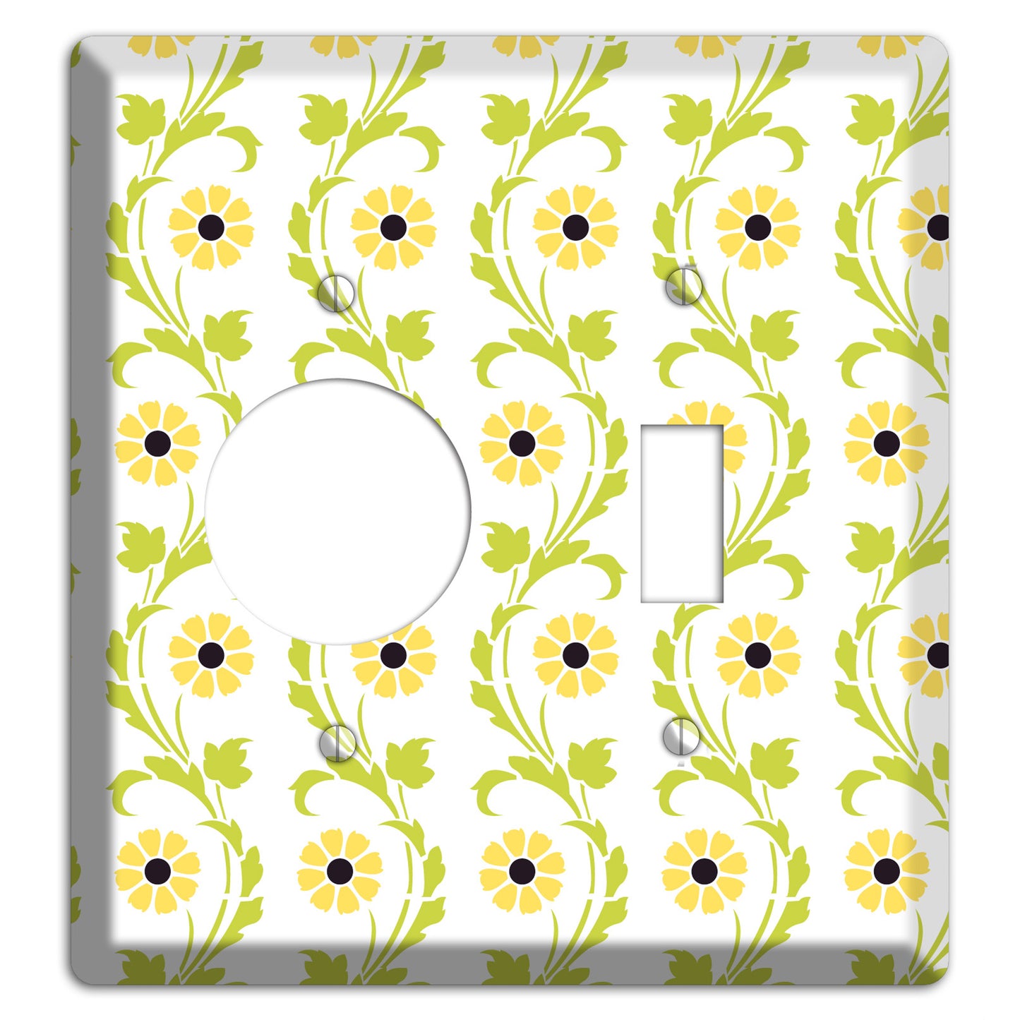 Green Vine Floral Receptacle / Toggle Wallplate