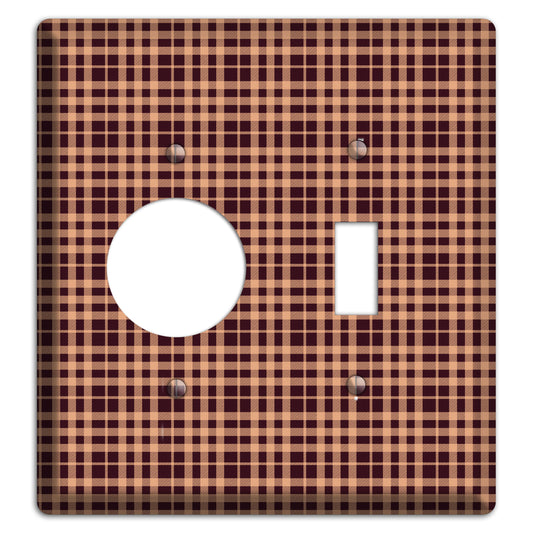 Beige and Black Plaid Receptacle / Toggle Wallplate
