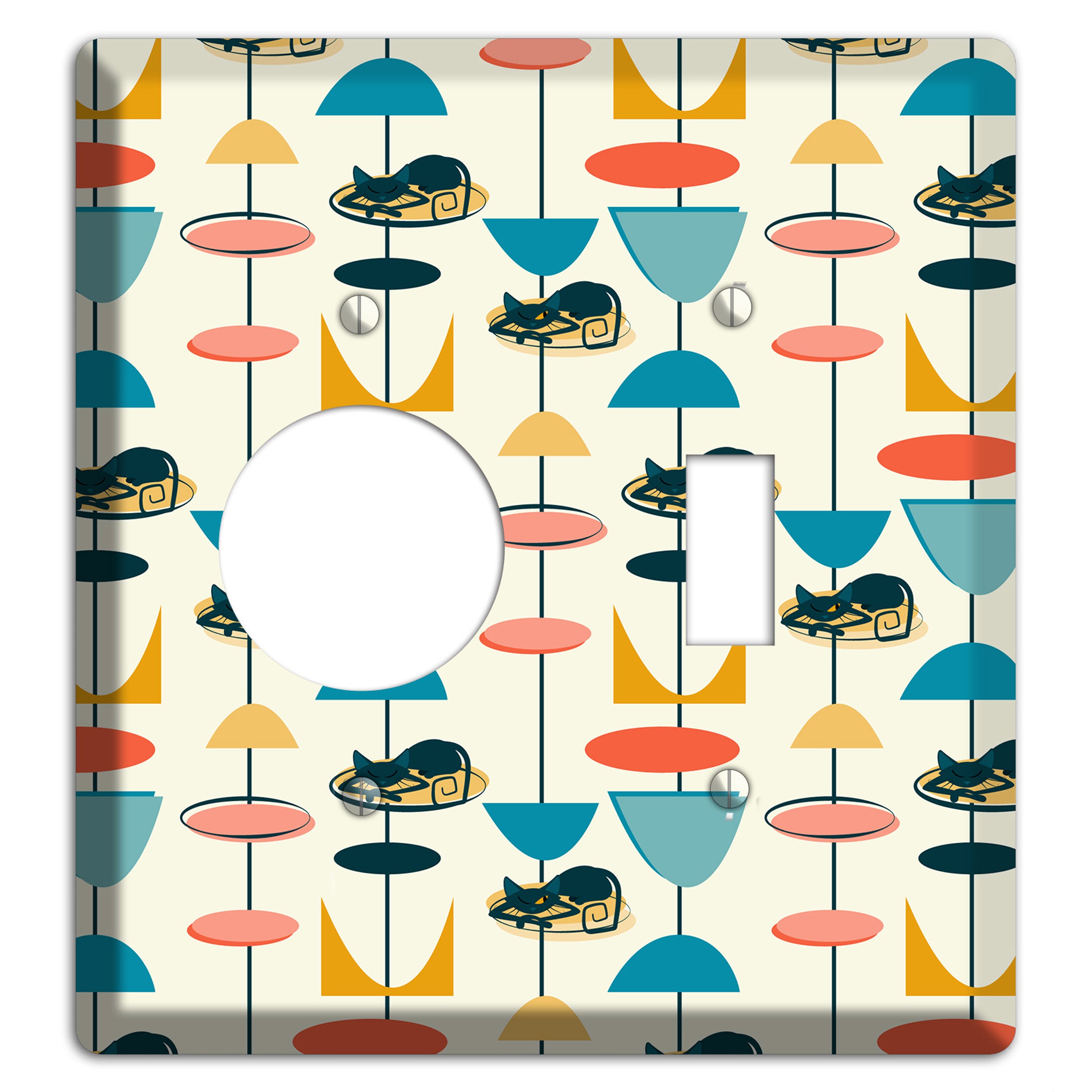Sleeping Kitties Receptacle / Toggle Wallplate