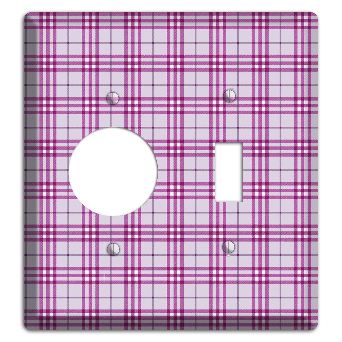 Purple Plaid Receptacle / Toggle Wallplate