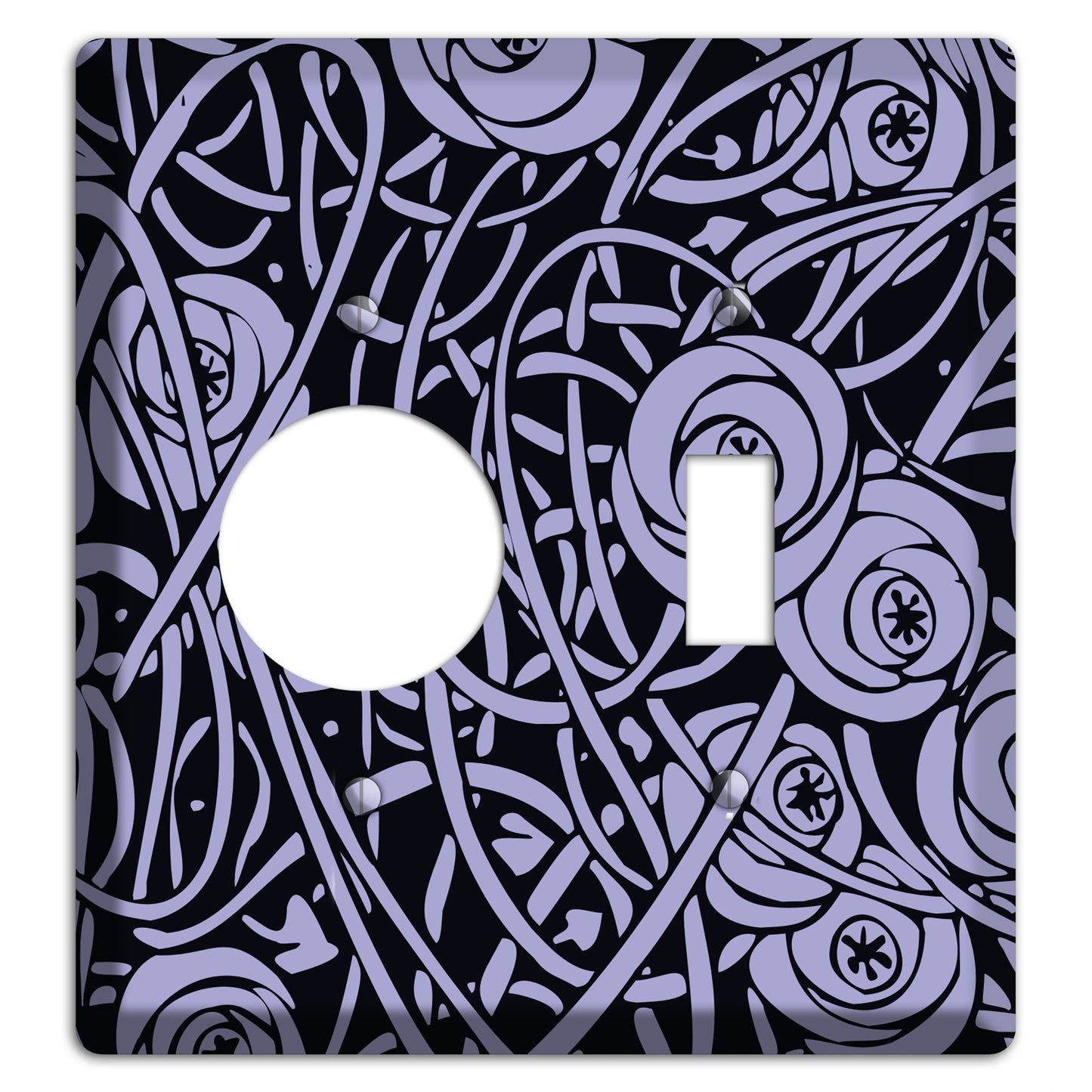 Lilac Deco Floral Receptacle / Toggle Wallplate