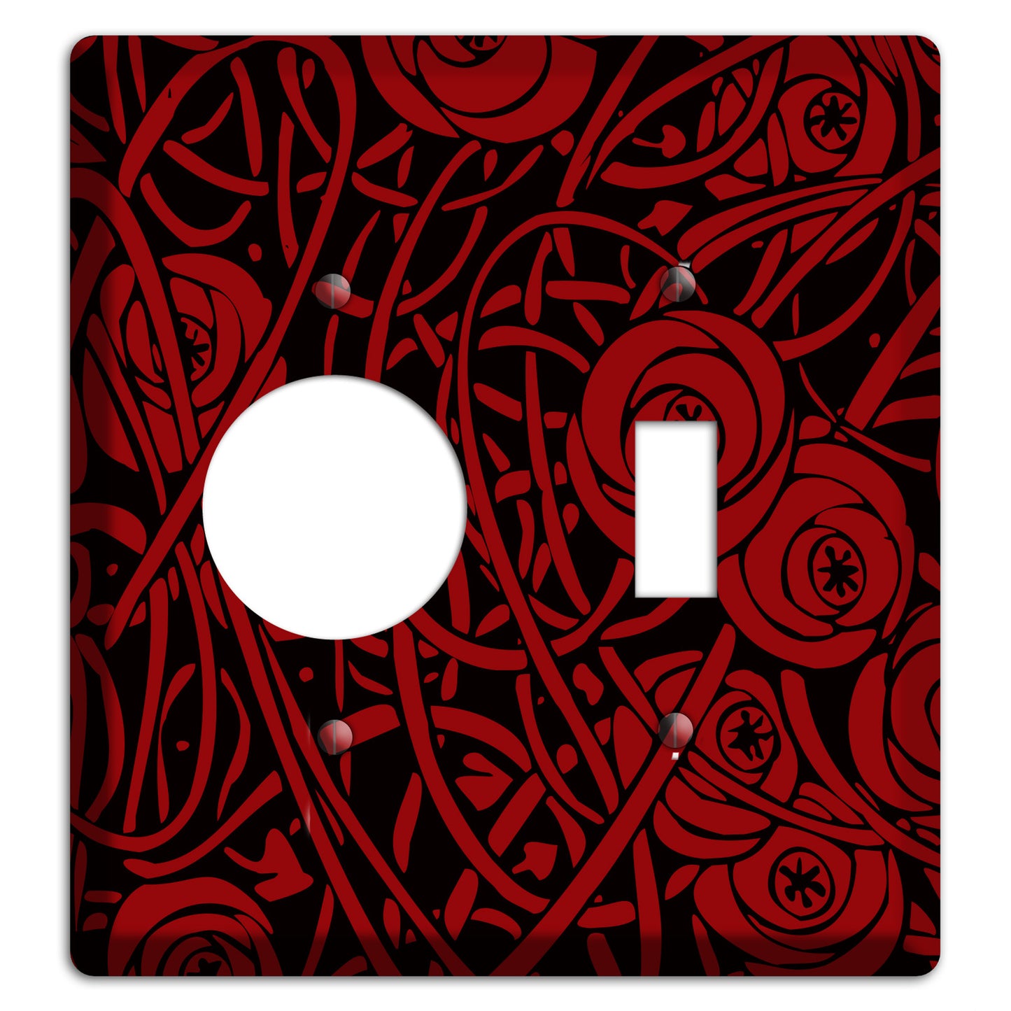Red Deco Floral Receptacle / Toggle Wallplate