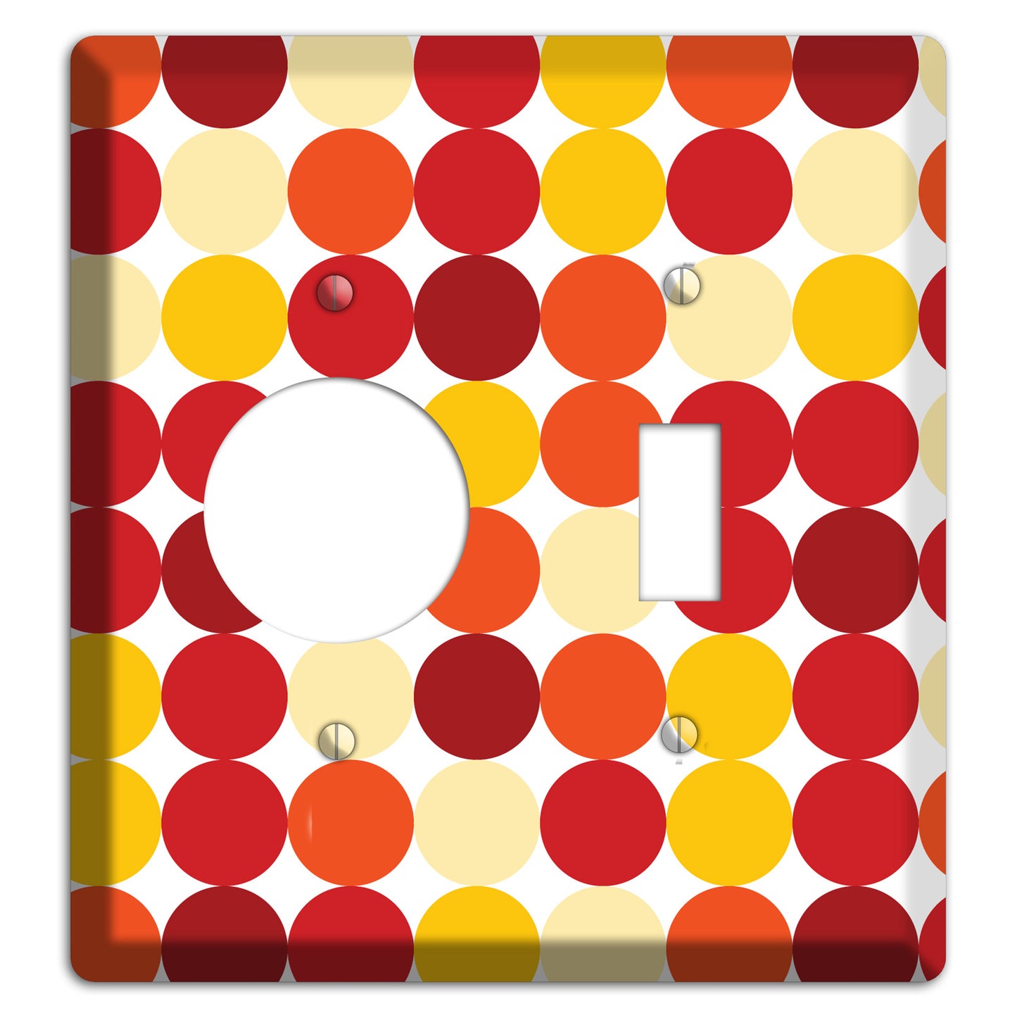 Multi Red and Beige Dots Receptacle / Toggle Wallplate