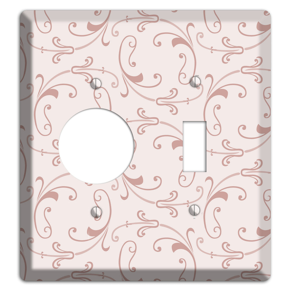 Dusty Rose Victorian Sprig Receptacle / Toggle Wallplate