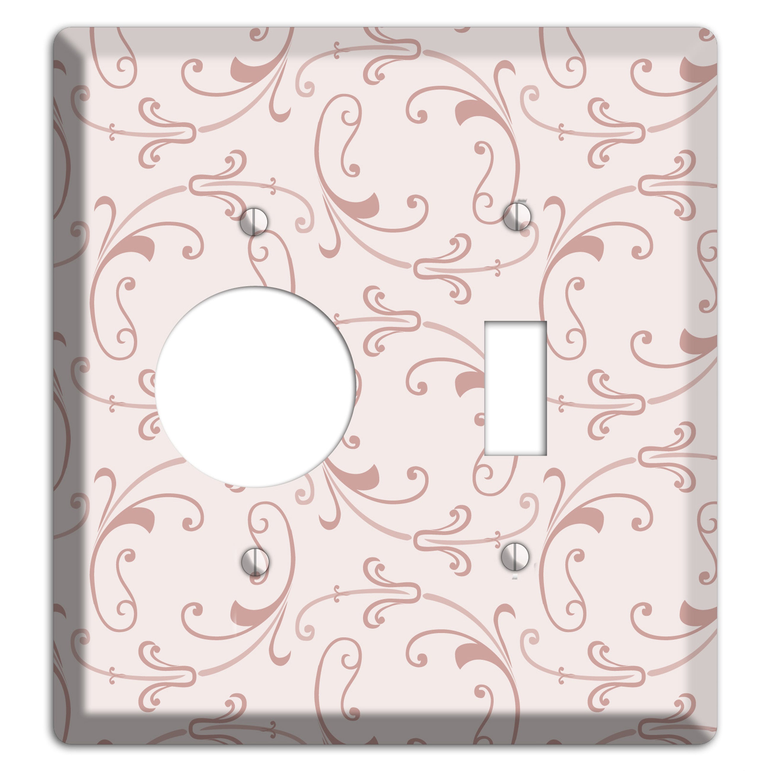 Dusty Rose Victorian Sprig Receptacle / Toggle Wallplate