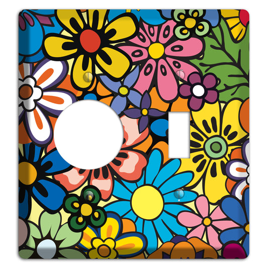 Flower Power Receptacle / Toggle Wallplate
