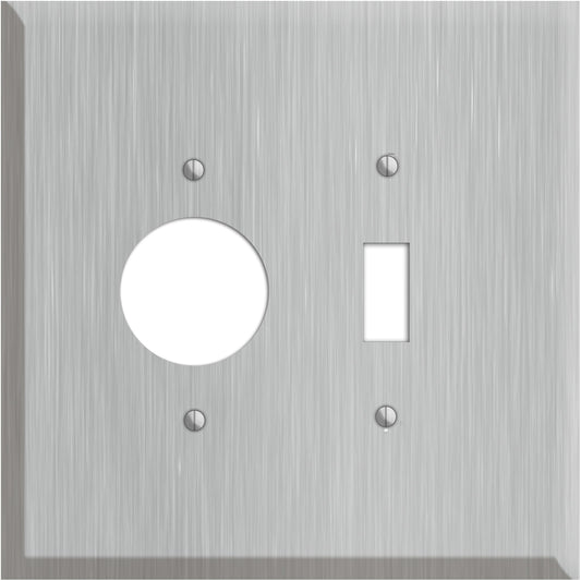 Oversized Discontinued Stainless Steel Receptacle / Toggle Wallplate