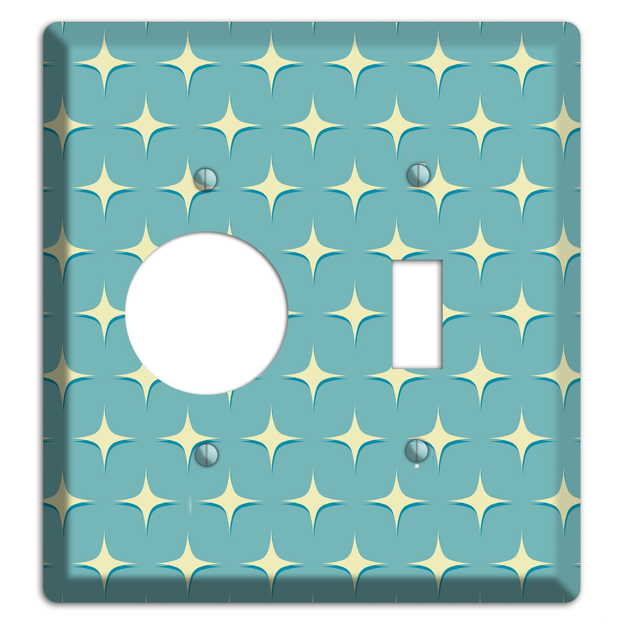 Yellow Atomic Diamond Receptacle / Toggle Wallplate