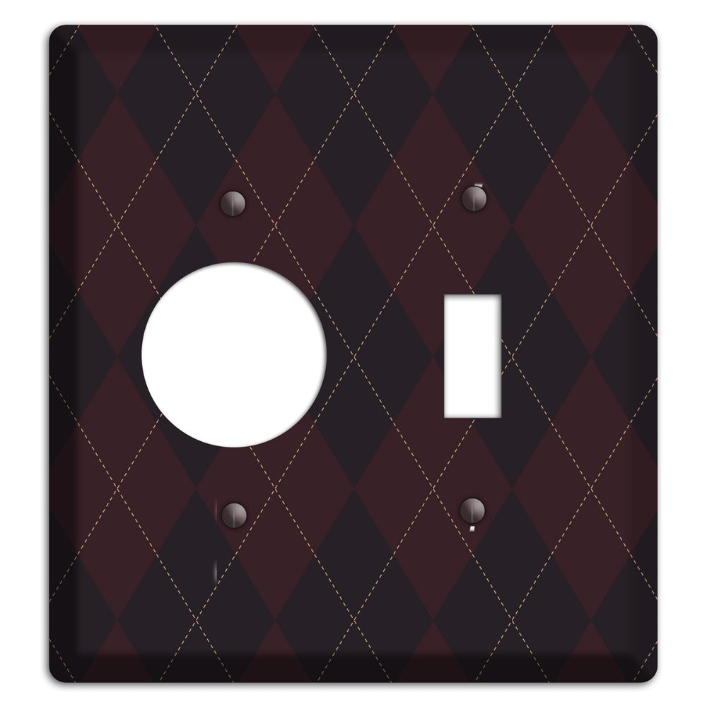 Black Argyle Receptacle / Toggle Wallplate