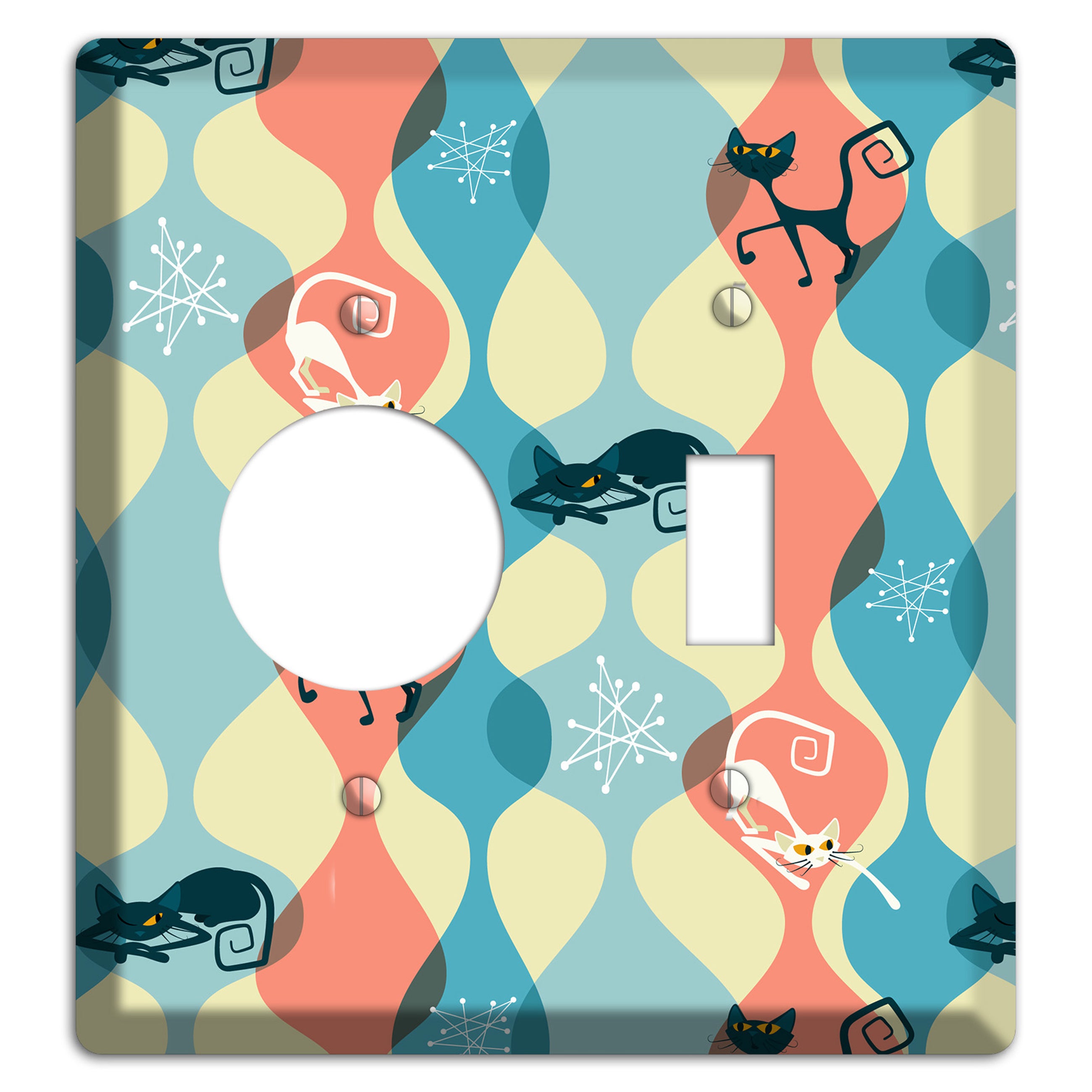 Atomic Kitty Receptacle / Toggle Wallplate