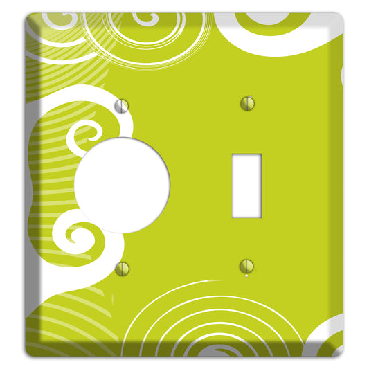 Abstract Green Receptacle / Toggle Wallplate
