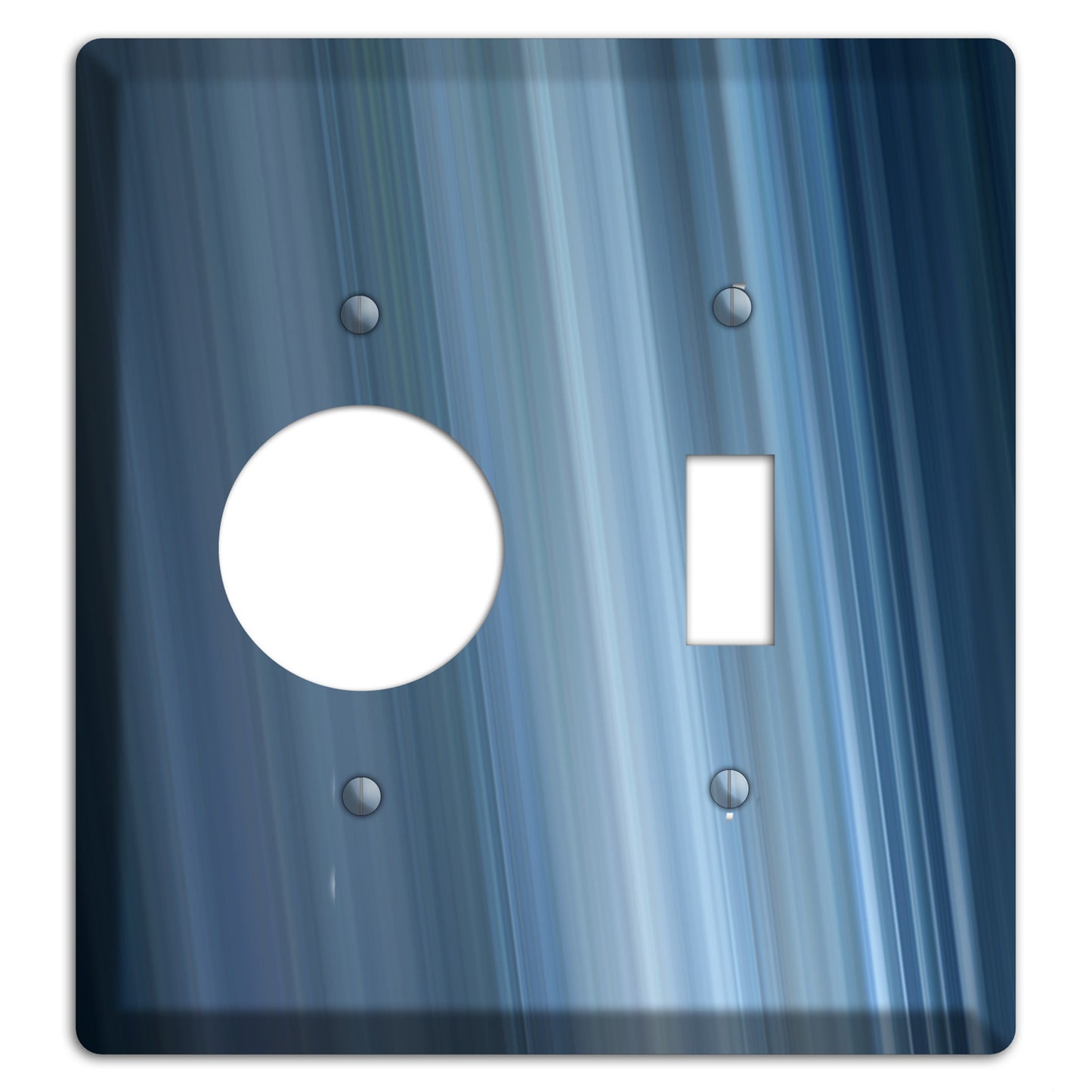 Brushed Blue Stripes Receptacle / Toggle Wallplate