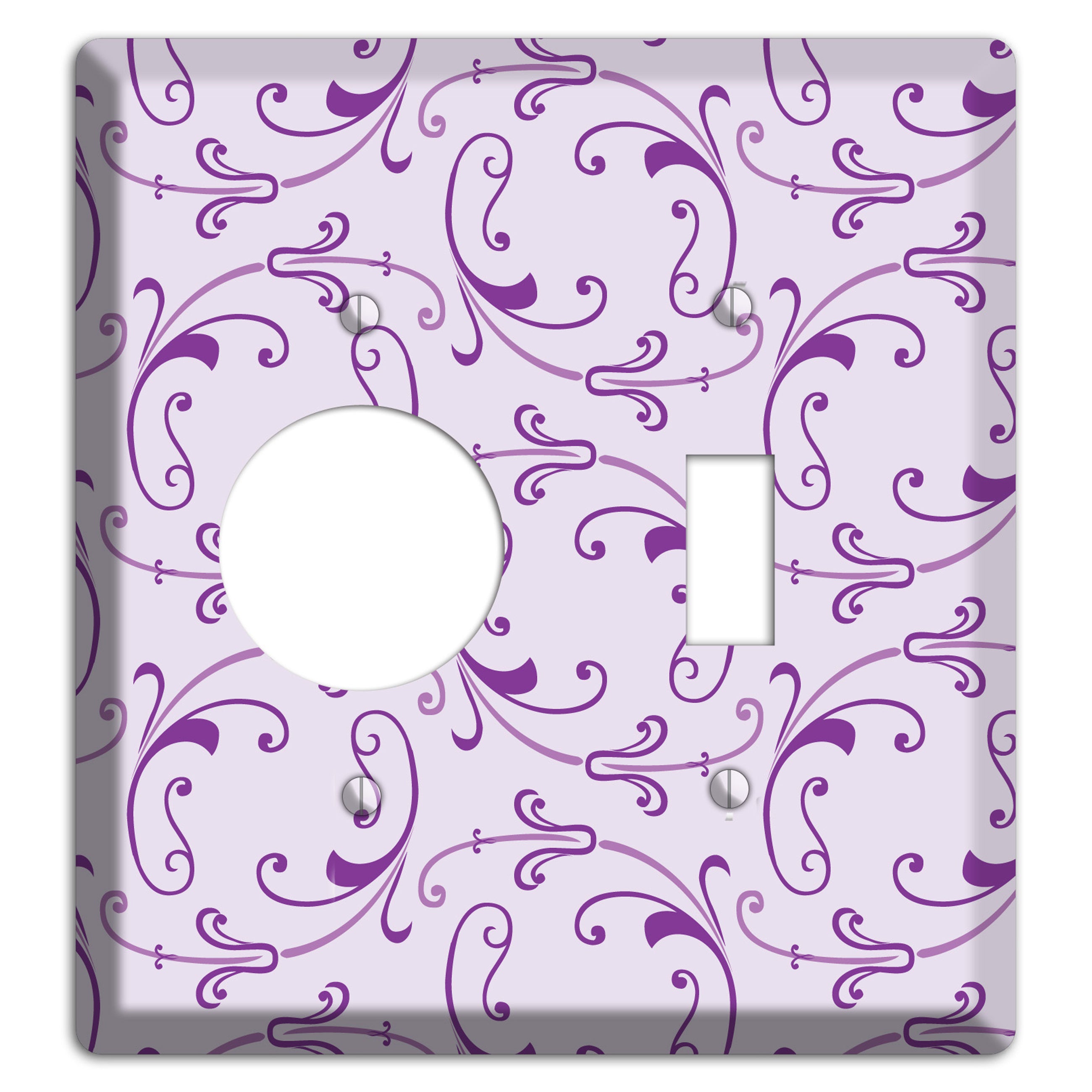 Lilac Victorian Sprig Receptacle / Toggle Wallplate
