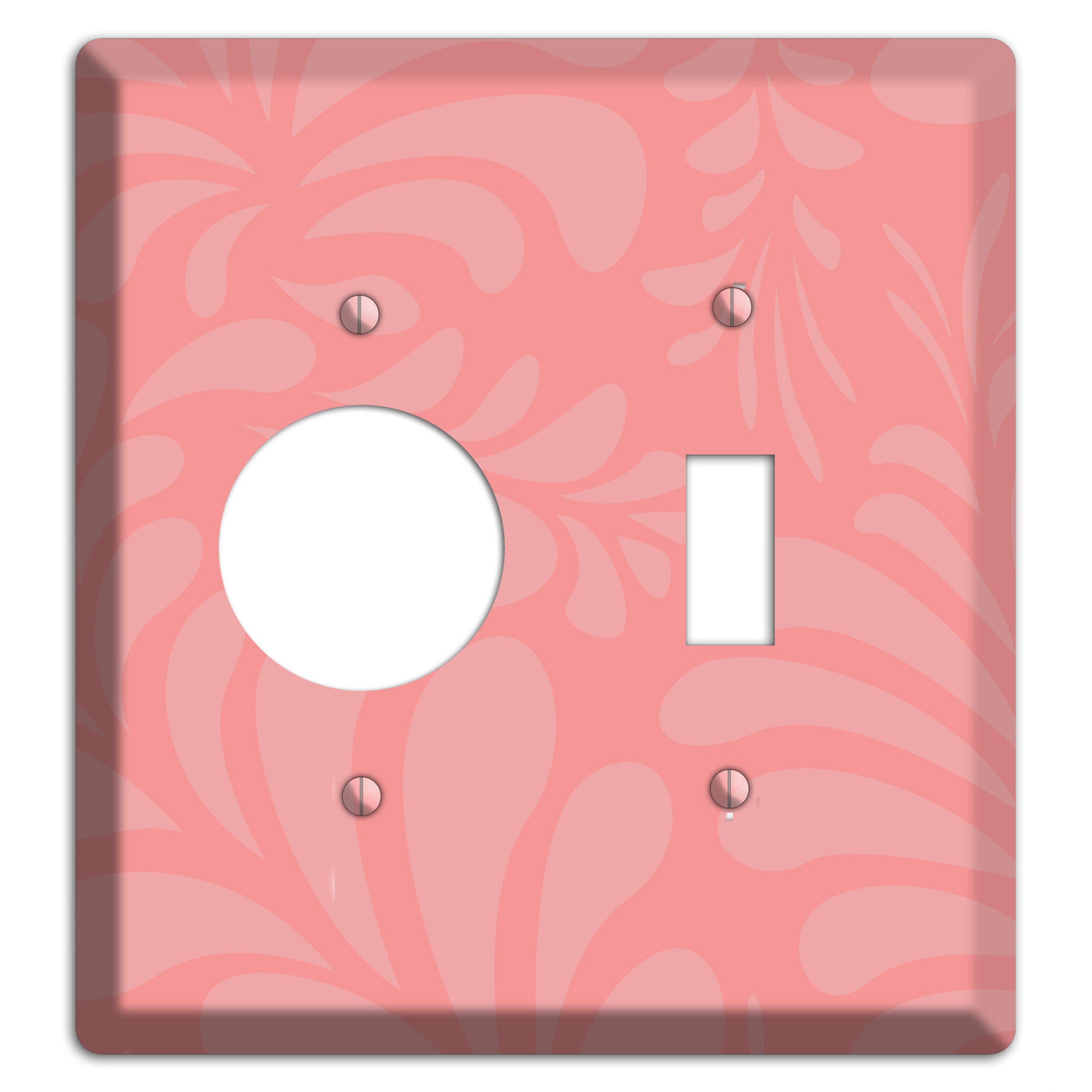 Pink Herati Receptacle / Toggle Wallplate