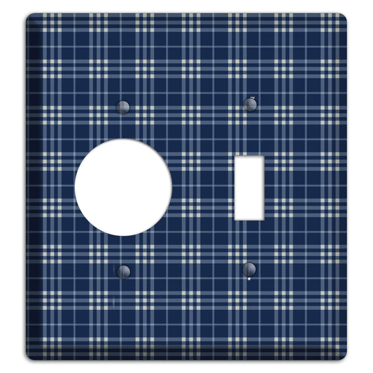 Blue and White Plaid Receptacle / Toggle Wallplate