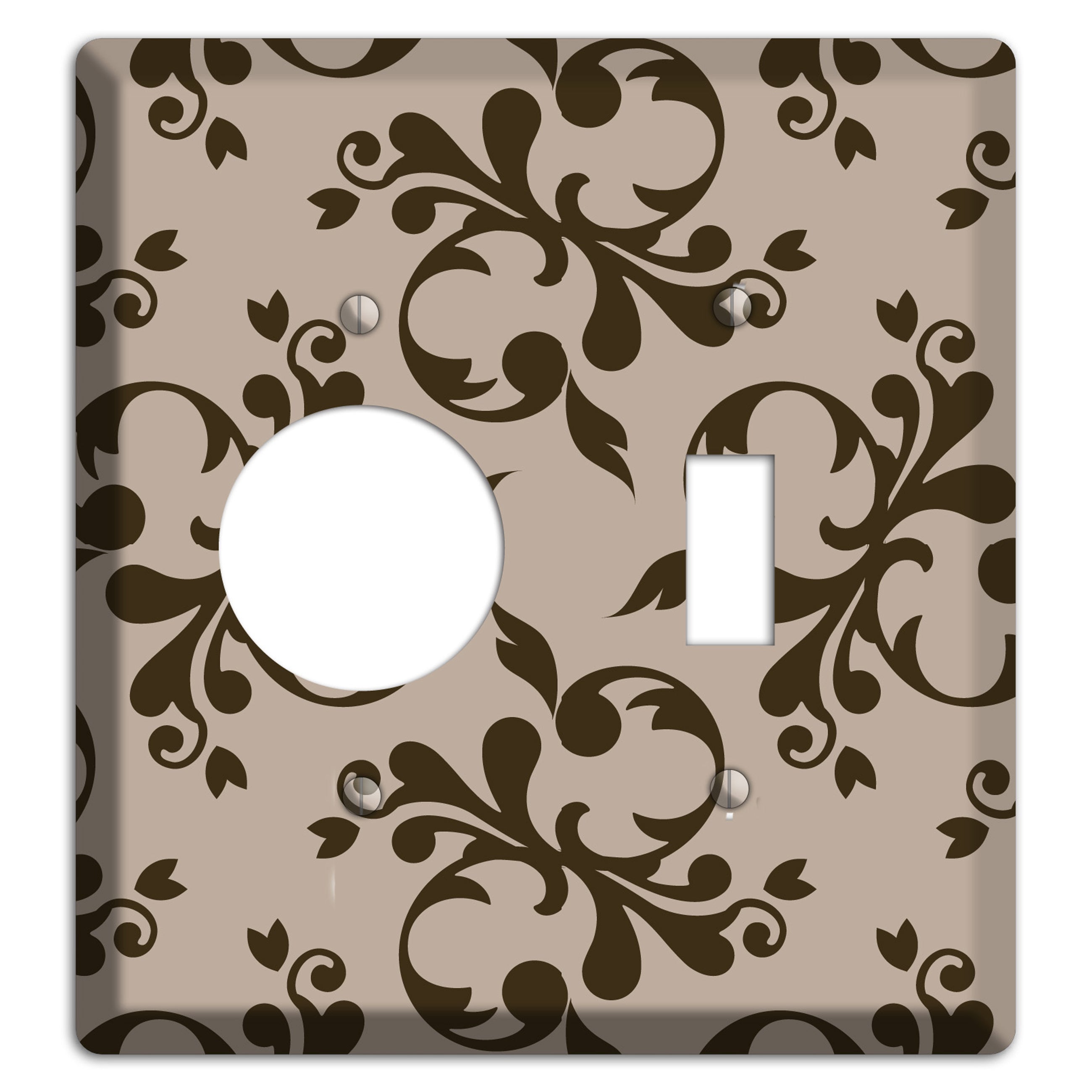 Beige Victorian Toile Receptacle / Toggle Wallplate