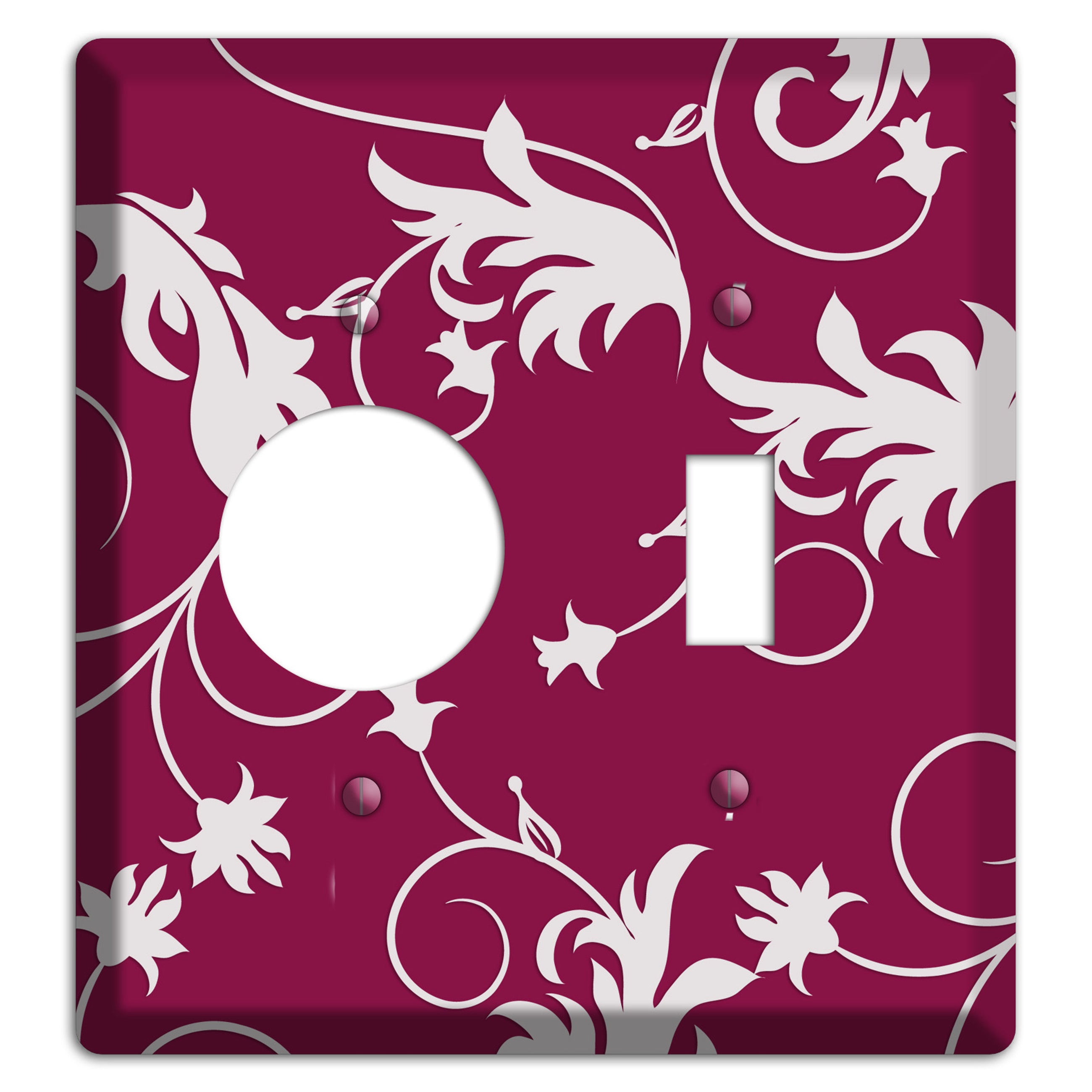 Fuschia Victorian Sprig Receptacle / Toggle Wallplate
