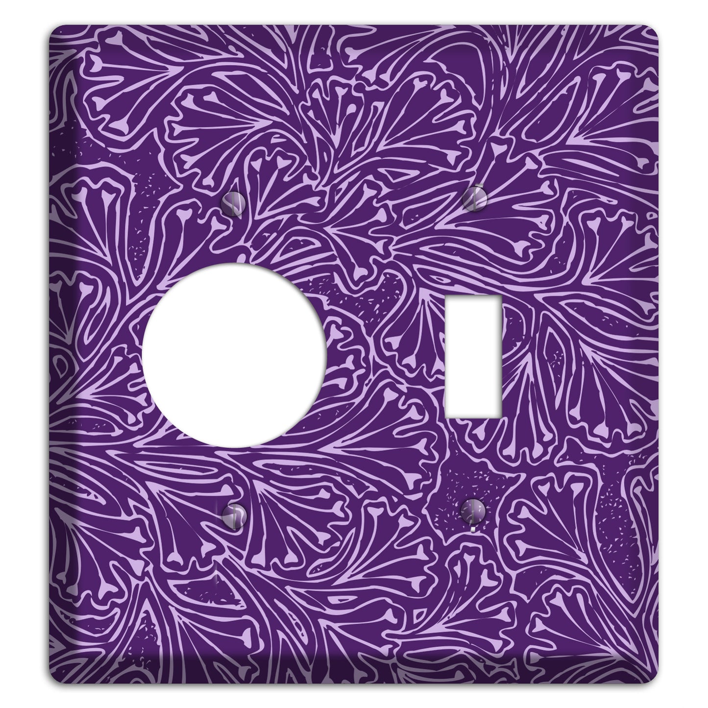 Deco Purple Interlocking Floral Receptacle / Toggle Wallplate