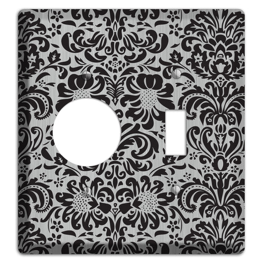 Black Toile  Stainless Receptacle / Toggle Wallplate