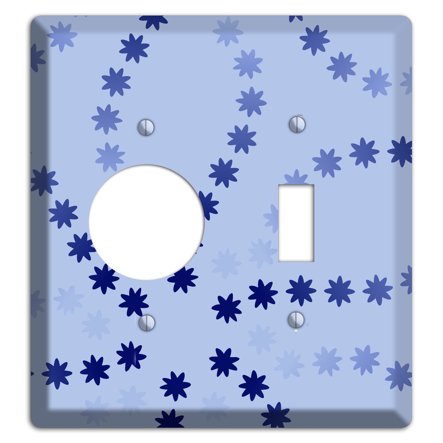 Periwinkle with Blue Constellation Receptacle / Toggle Wallplate