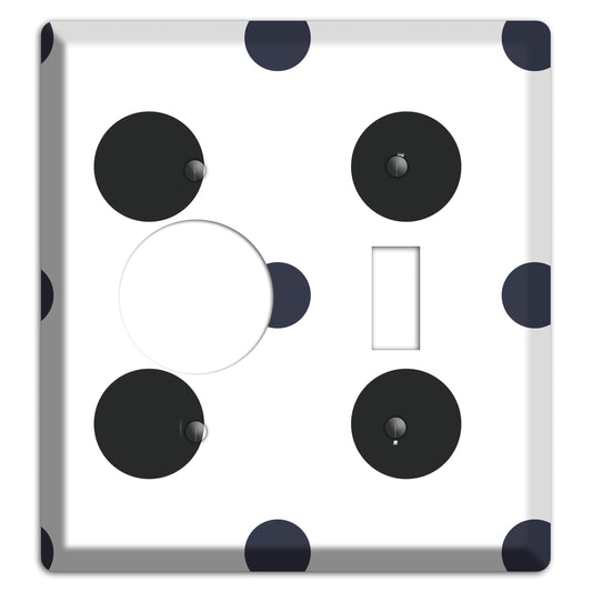 Black Multi Medium Polka Dots Receptacle / Toggle Wallplate