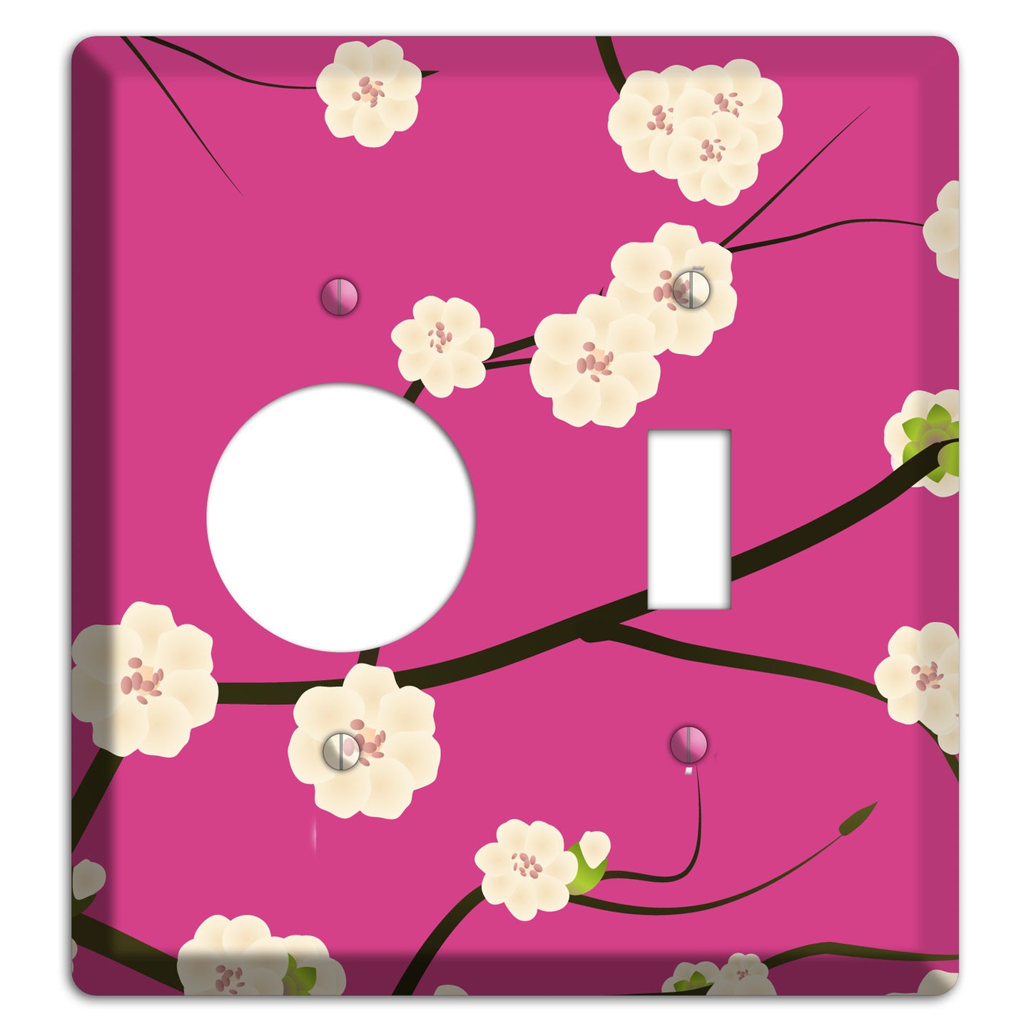 Pink Cherry Blossoms Receptacle / Toggle Wallplate