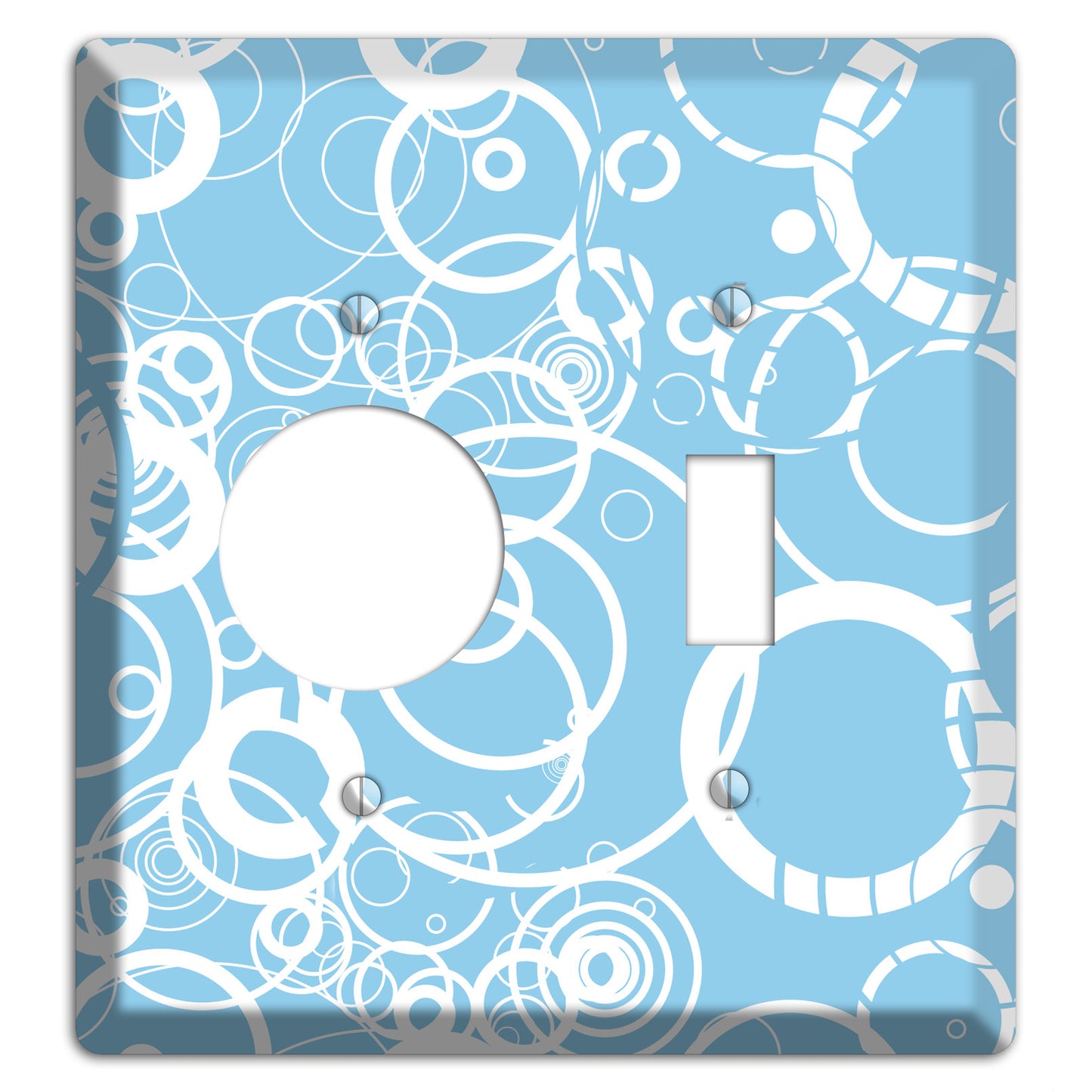 Light Blue Circles Receptacle / Toggle Wallplate