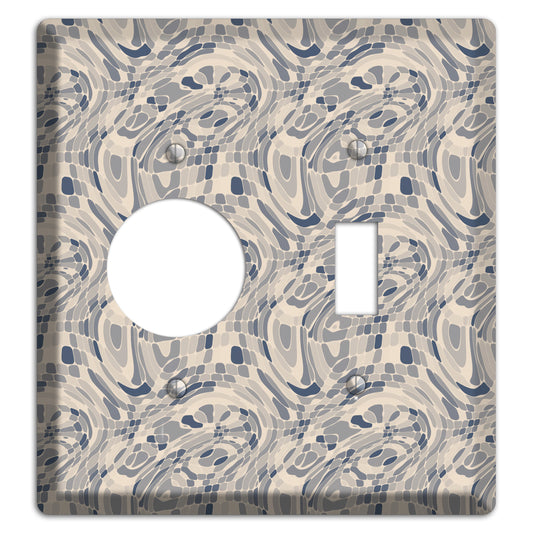 Blue and Beige Abstract 2 Receptacle / Toggle Wallplate