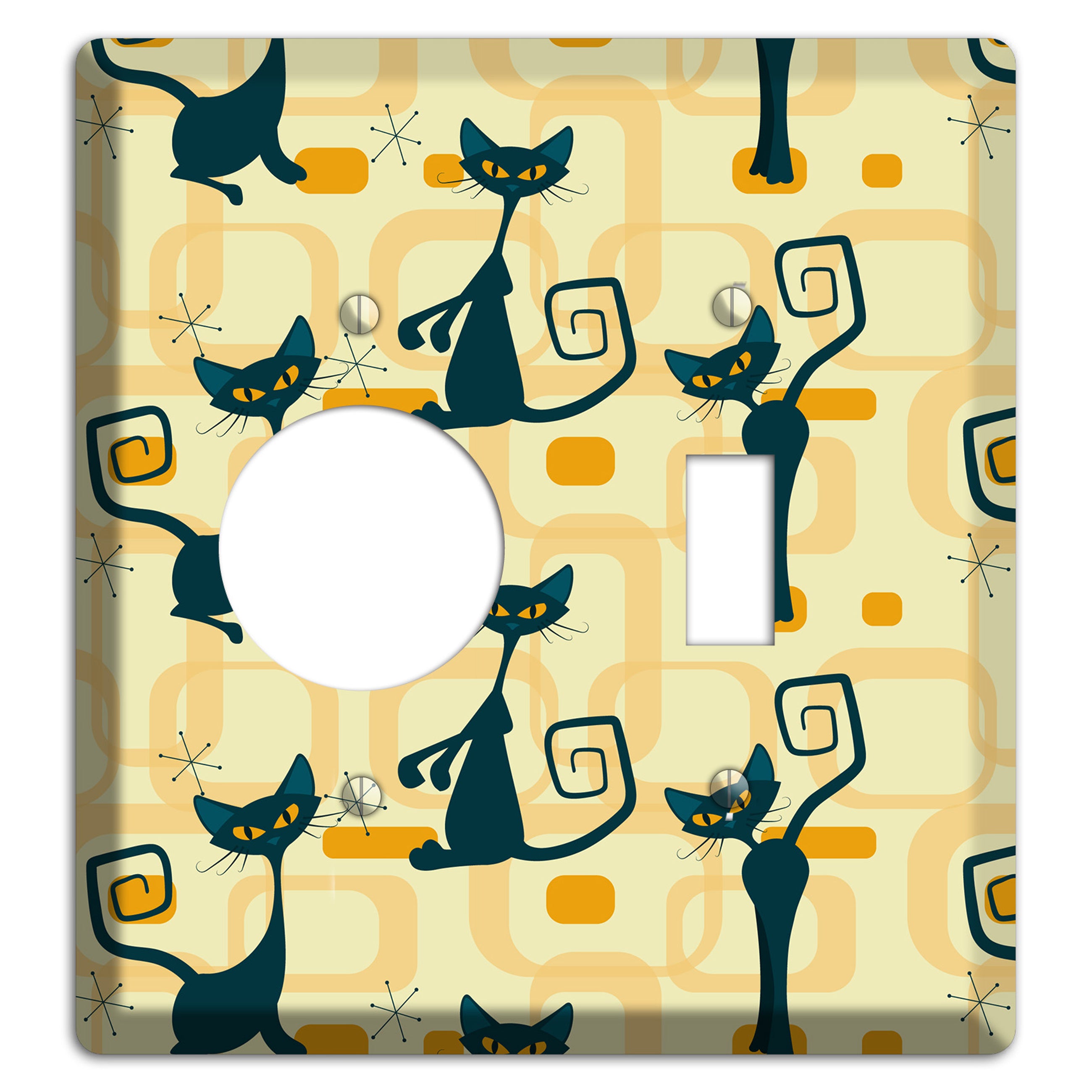 Navy Kitties Receptacle / Toggle Wallplate