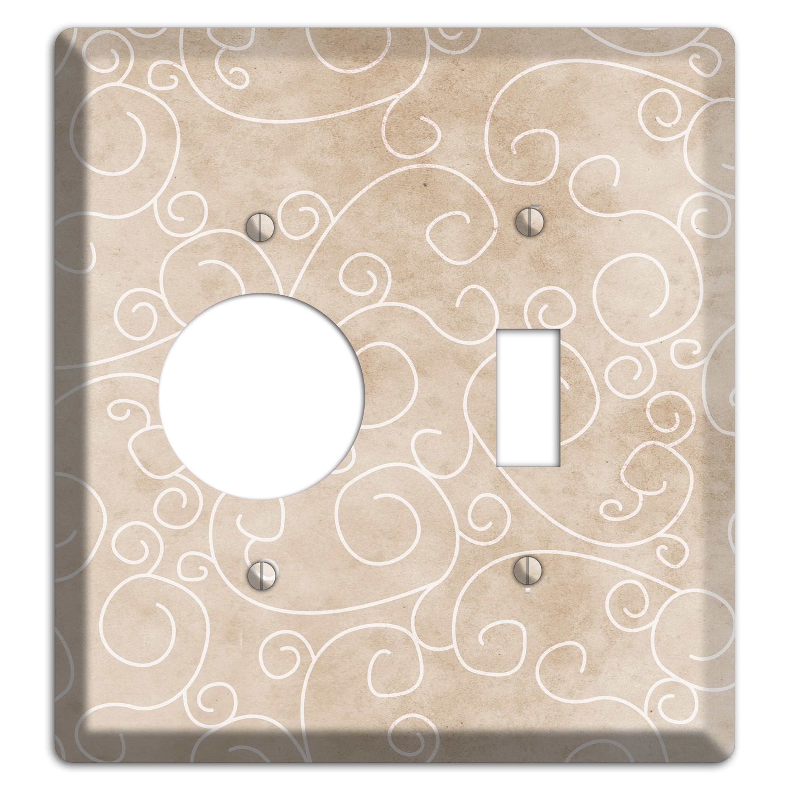 Wafer Neutral Texture Receptacle / Toggle Wallplate