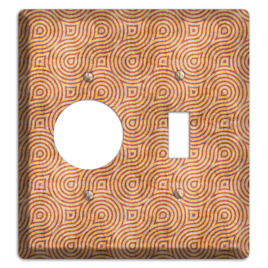 Beige and Red Swirl Receptacle / Toggle Wallplate