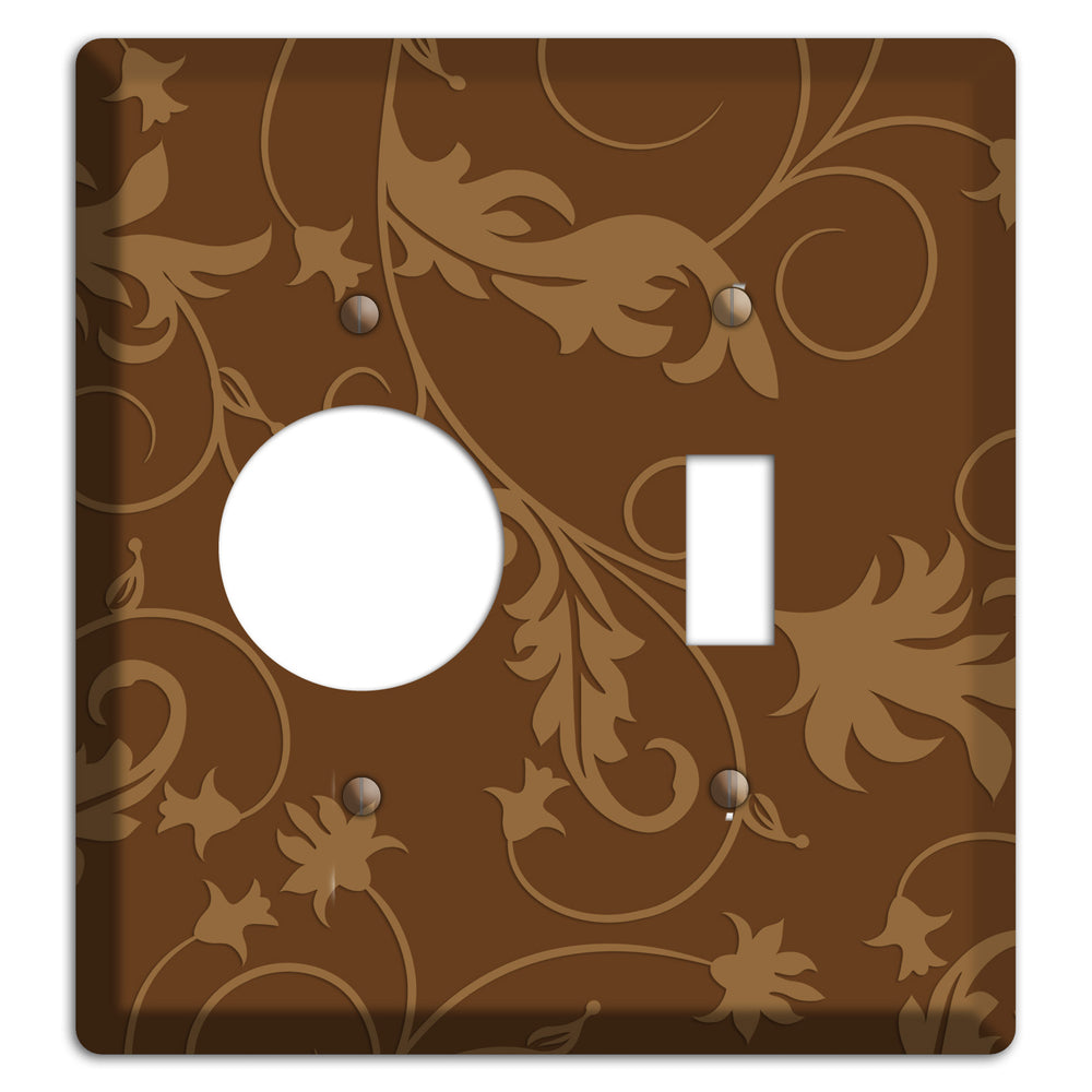 Brown Victorian Sprig Receptacle / Toggle Wallplate