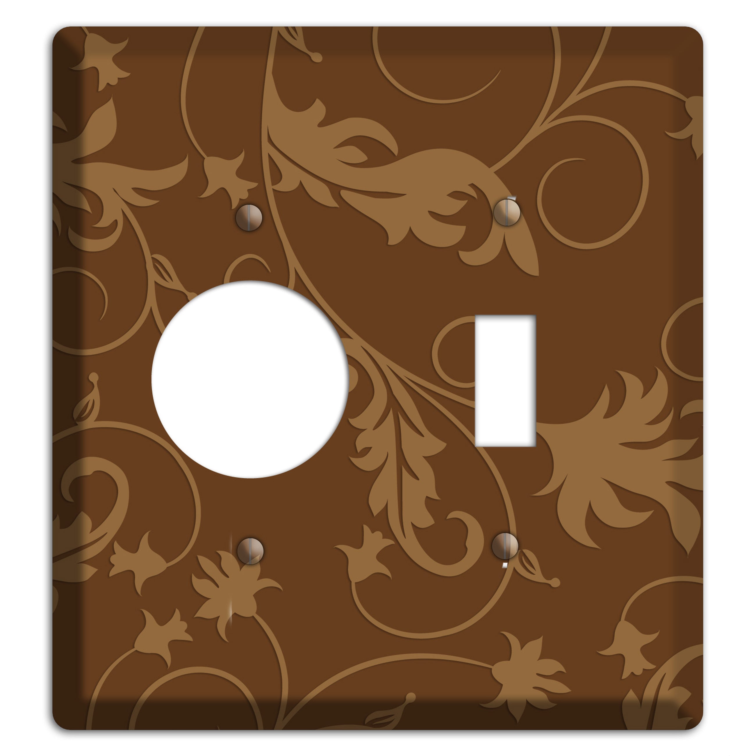 Brown Victorian Sprig Receptacle / Toggle Wallplate
