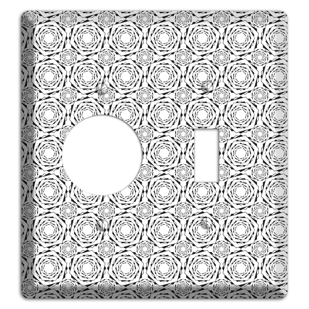 Overlay Hexagon Rotation Repeat 2 Receptacle / Toggle Wallplate