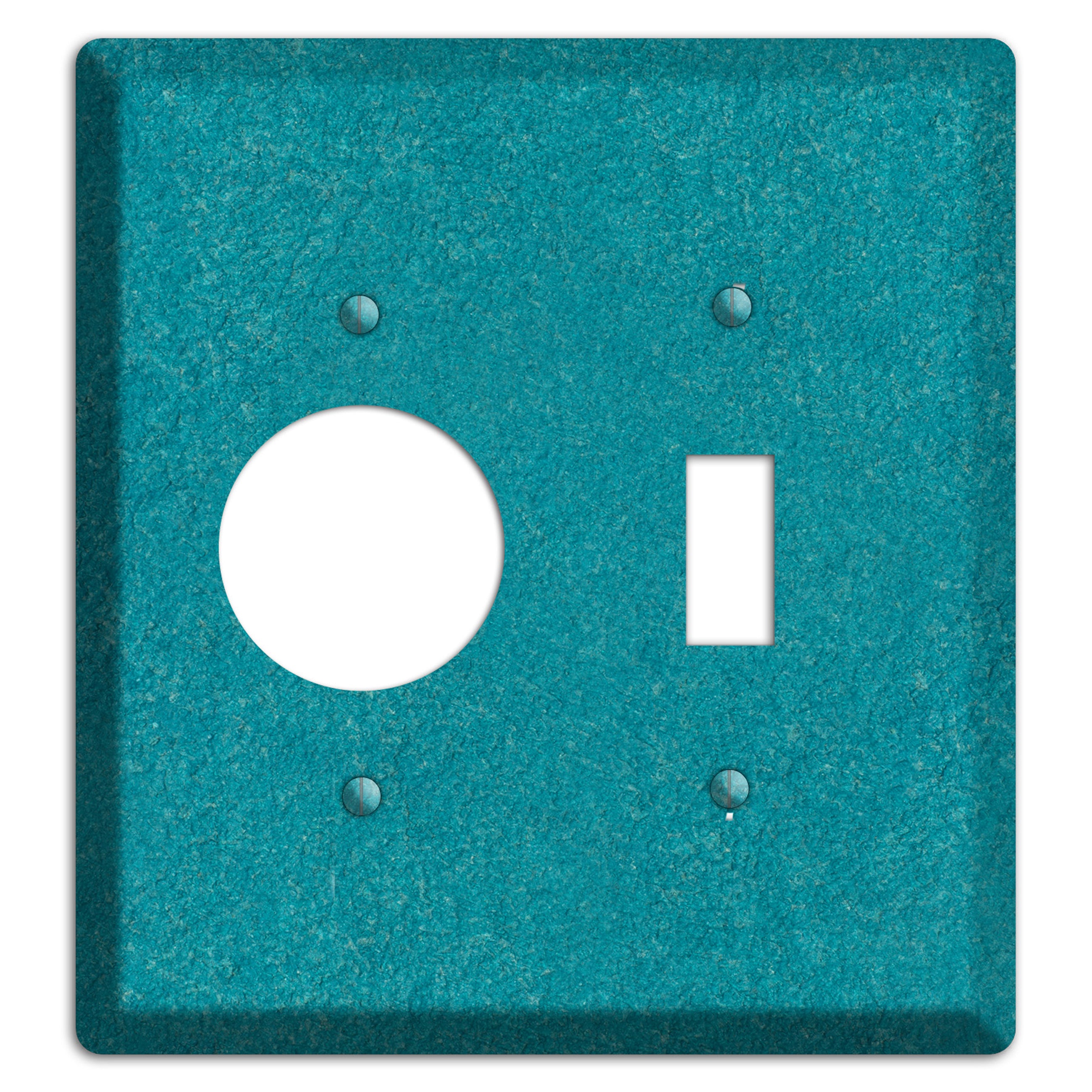 Stucco Teal Receptacle / Toggle Wallplate