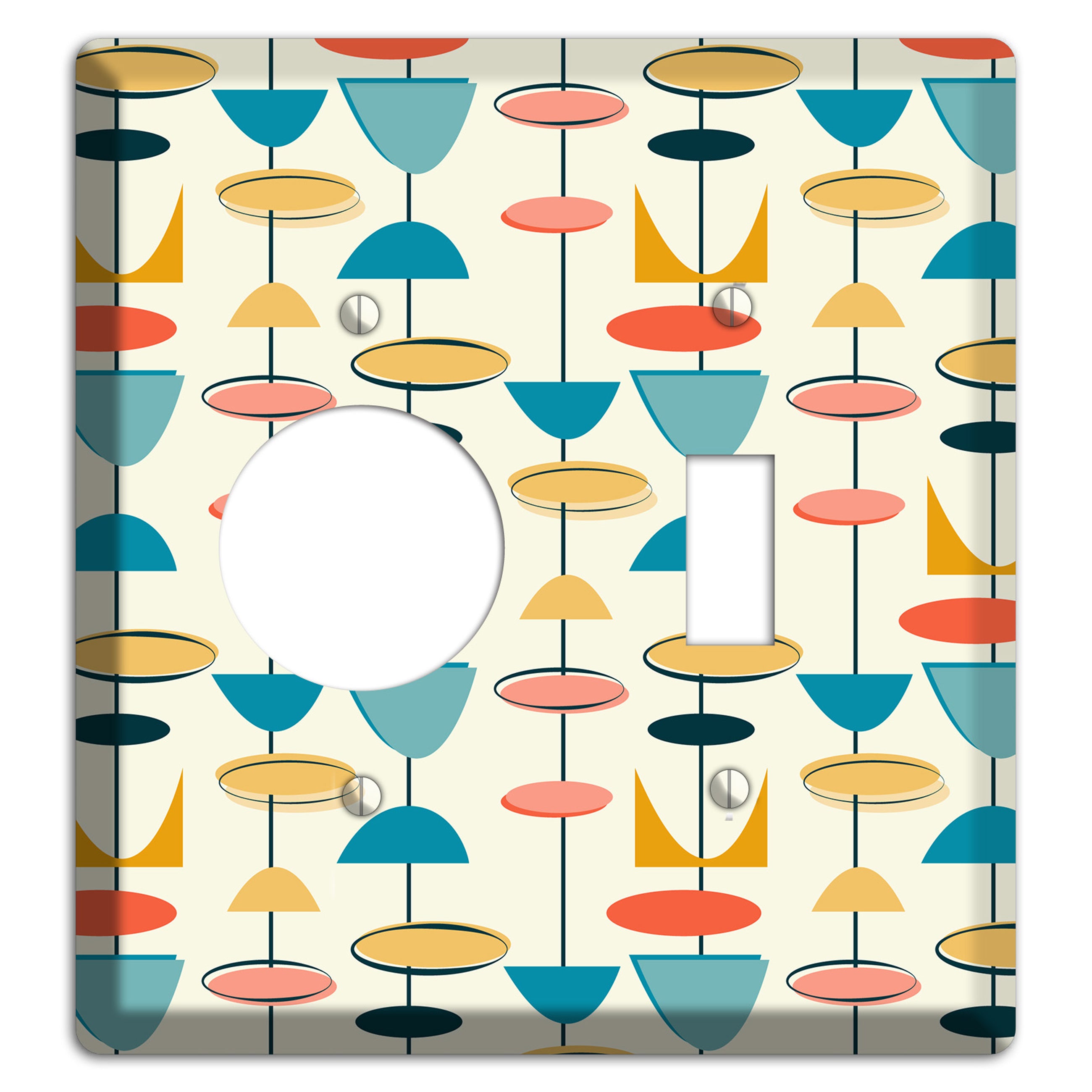 Retro Shapes Receptacle / Toggle Wallplate