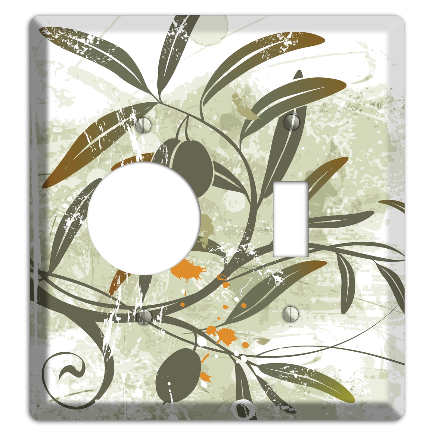 Green Olive Foliage Receptacle / Toggle Wallplate
