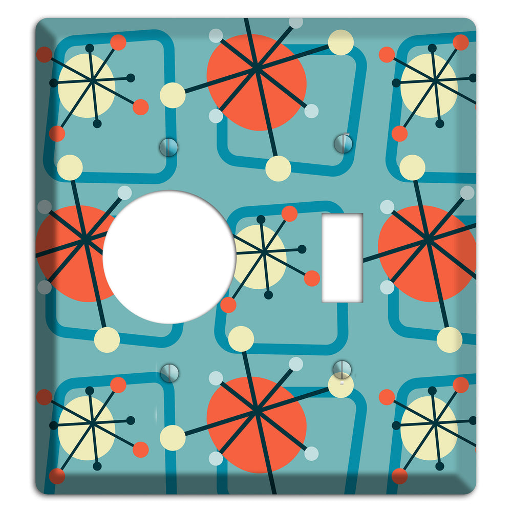 Orange Atomic Burst Receptacle / Toggle Wallplate