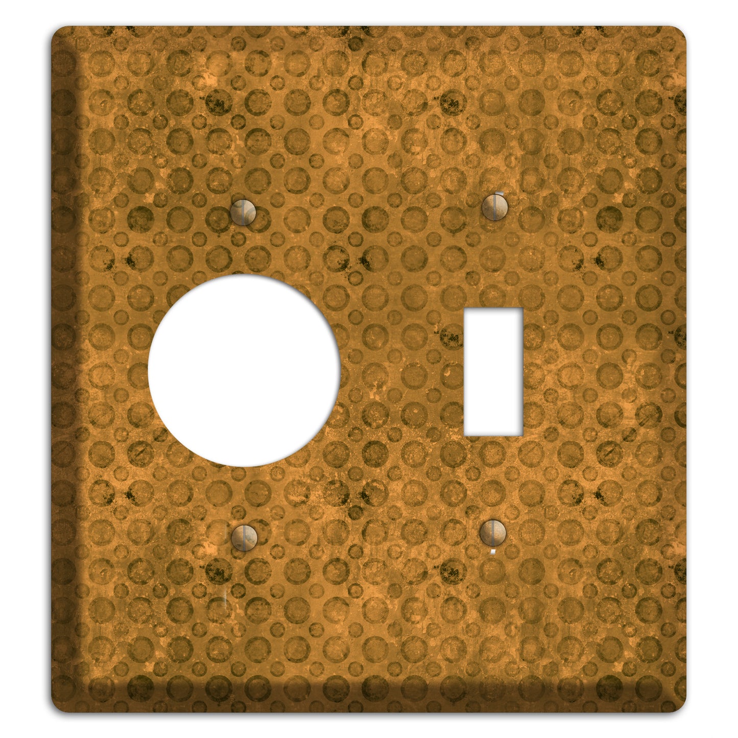 Mustard Circles Receptacle / Toggle Wallplate