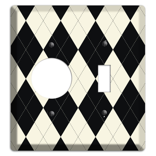 Black and Tan Argyle Receptacle / Toggle Wallplate