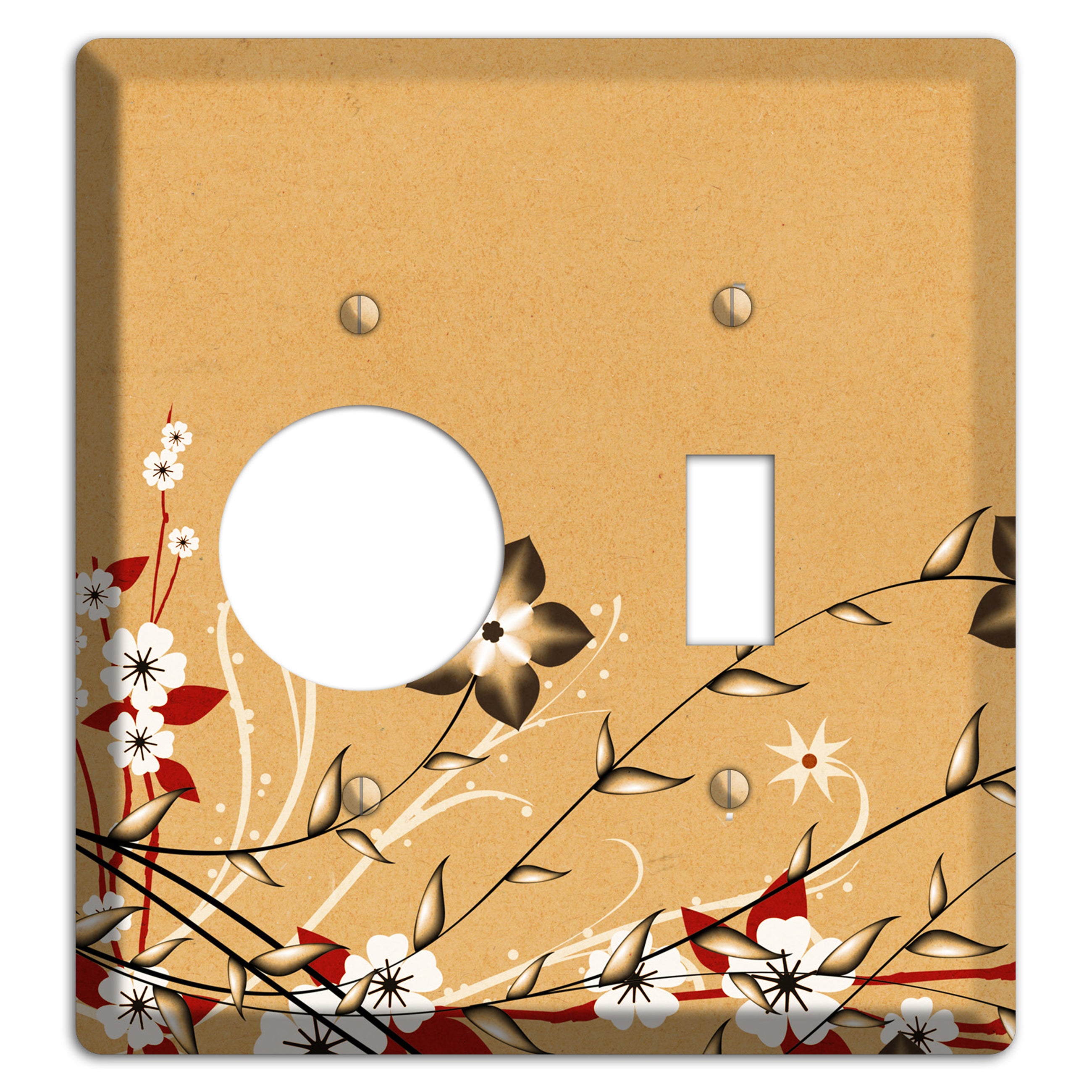 Delicate Red Flowers 2 Receptacle / Toggle Wallplate
