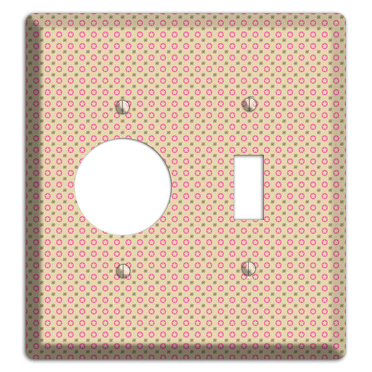 Beige with Pink Stars Receptacle / Toggle Wallplate