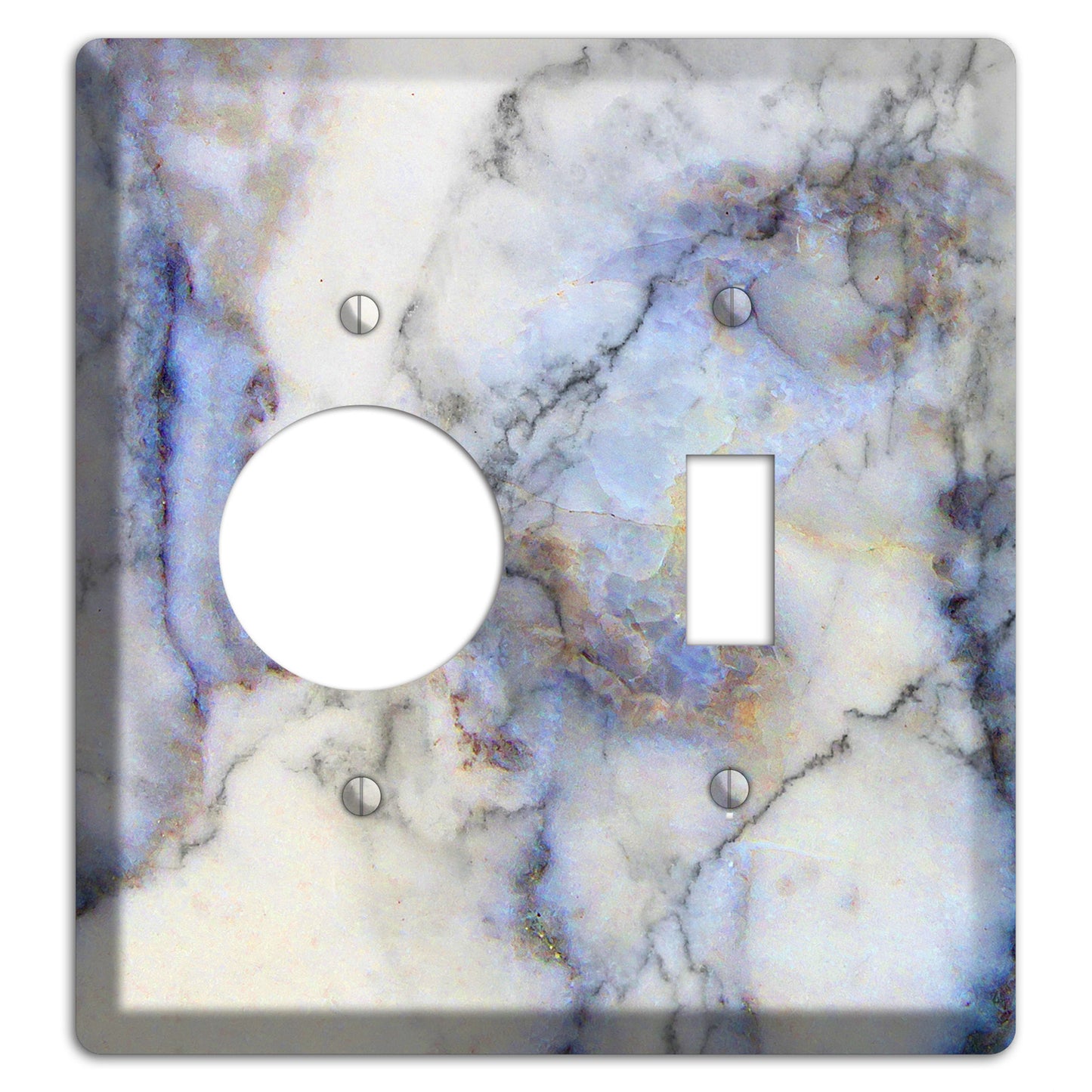 Spindle Marble Receptacle / Toggle Wallplate