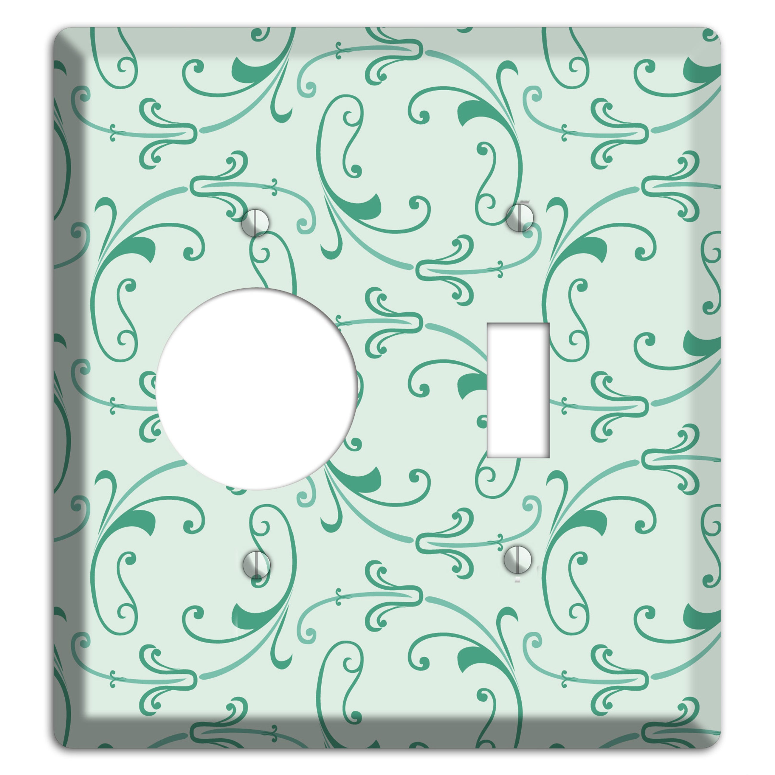 Aqua Victorian Sprig Receptacle / Toggle Wallplate