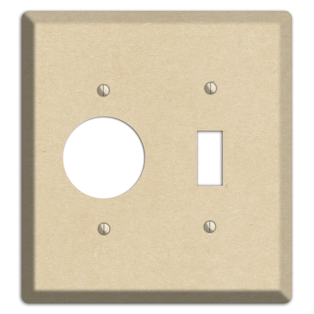 Double Pearl Lusta Kraft Receptacle / Toggle Wallplate