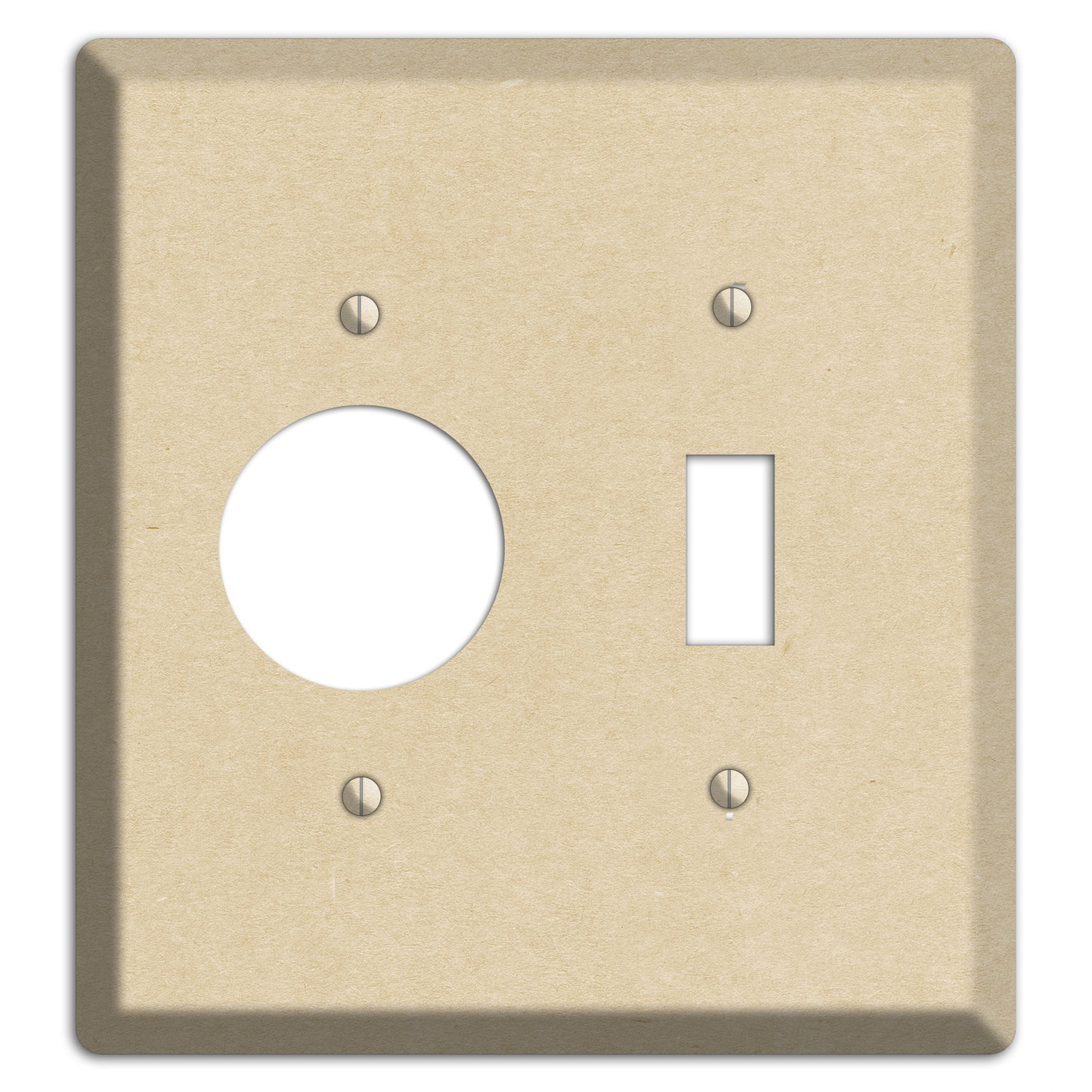 Double Pearl Lusta Kraft Receptacle / Toggle Wallplate