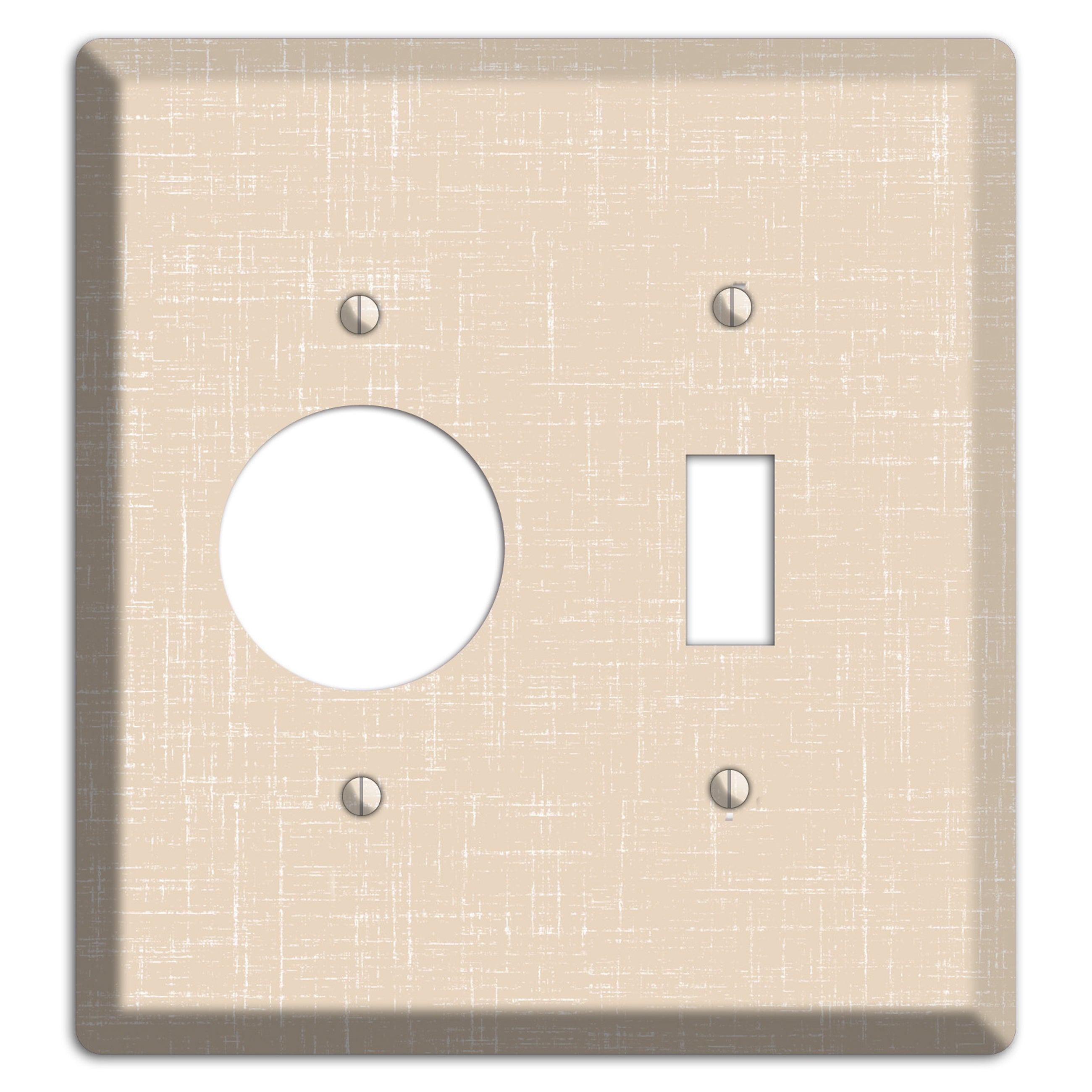 Double Spanish White Neutral Texture Receptacle / Toggle Wallplate