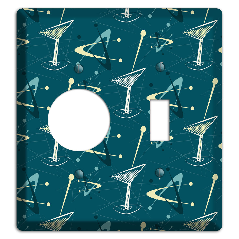 Navy Cocktail Hour Receptacle / Toggle Wallplate